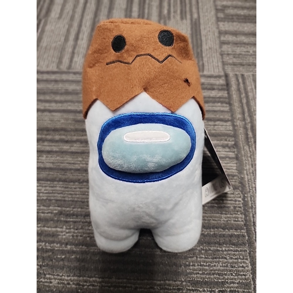 Toikido Just Play Among Us Plush White Crewmate ‎ W/ Paper Bag 9" Halloween Game